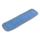 Boardwalk BWKMFM185BCFDZ Microfiber Mop Head Blue 18 x 5 Split Microfiber Hook and Loop Back Dozen