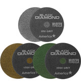 Black Diamond Floor Pads 17 inch 3 pad combo one each 800 1500 3000 grit pads