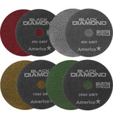 Black Diamond Floor Pads 12 inch 4 pad combo one each 400 800 1500 3000 grit pads 4426124WM