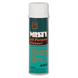 Misty general purpose foaming cleaner aerosol ammoniated