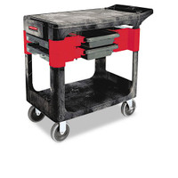 Rubbermaid rcp618000bla trades cart, two shelf, 19 .25w