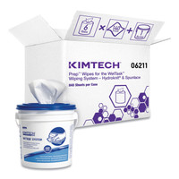  KCC0621102 Kimberly Clark Wipers for Wettask System Bleach Disinfectant and Sanitizer 140 per Roll 6 Rolls and 1 Bucket per Carton