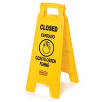 Rubbermaid 611278yel floor sign closed 25 inch yellow
