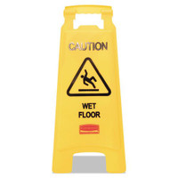Rubbermaid 611277yel caution wet floor sign 25 inch