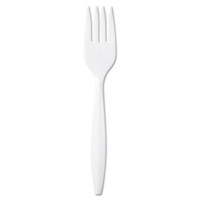 Plastic forks medium weight polypropylene white