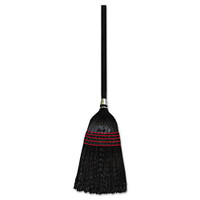 Boardwalk BWK930BP plastic Janitor Broom flagged black