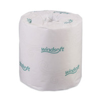 Windsoft WIN2240B standard roll bathroom tissue 2 ply 500 sheets 3.75x4 case of 96 rolls