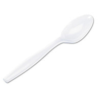 Heavyweight plastic teaspoon full size cutlery dense