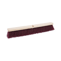 Boardwalk BWK20324 push broom 24 inch hardwood block stiff polypropylene maroon bristles