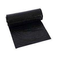 Low-Density Waste Can Liners, 16 gal, 1 mil, 24 x 32, Black, 15 Bags Roll, 10 Rolls/Carton