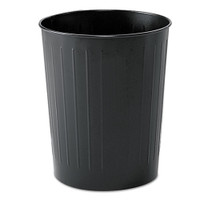 Safco SAF9604BL round wastebasket steel 23.5qt black