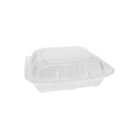 Foam hinged lid 3 compartment carryout containers 