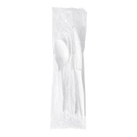 Boardwalk BWK3KITHVYWH Three-Piece Polystyrene Cutlery Kit bag