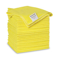 Boardwalk BWK16YELCLOTHV2 Microfiber Cleaning Cloths stack