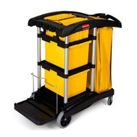 Rubbermaid 9t73 microfiber janitor cart cleaning cart with