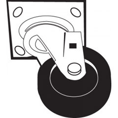 Rubbermaid FG4402L10000 caster kit fits tilt trucks 1315