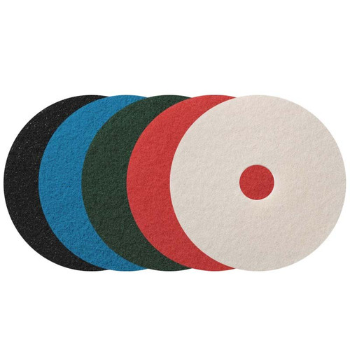 Floor pads variety pack 17 inch black blue green red white