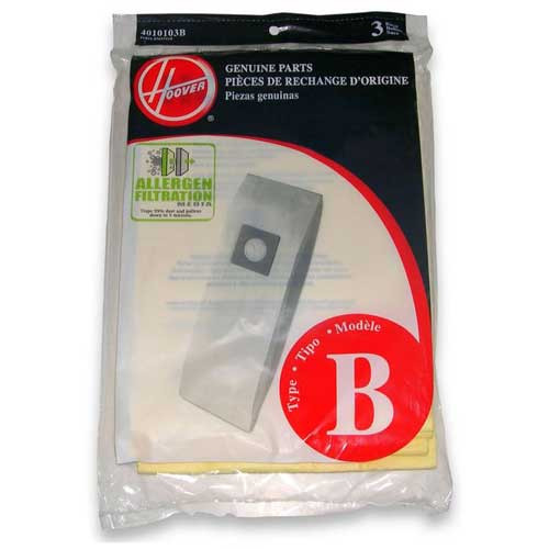 3 Hoover 4010103B Type B vacuum bags allergen