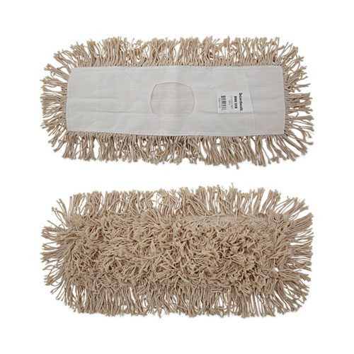 Boardwalk BWK1318 dust mop heads launderable cotton yarn synthetic backing slip on style 18 inch X 5 inch