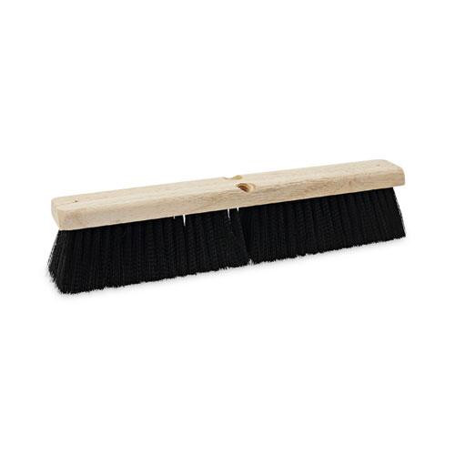 Boardwalk BWK20618 push broom 18 inch hardwood block plastic bristles black