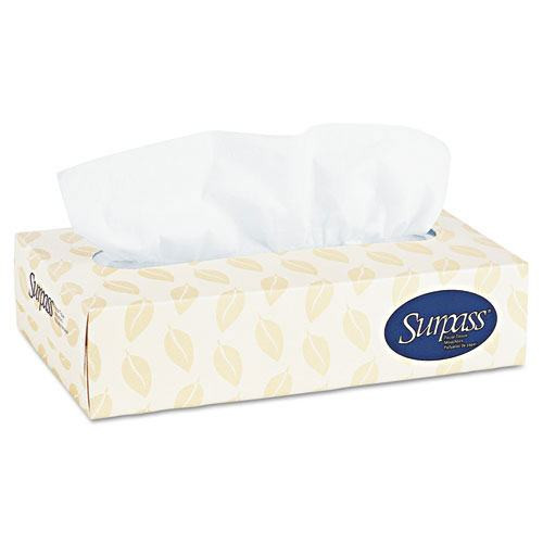 Surpass facial tissue flat box white 8x8.3 sheet