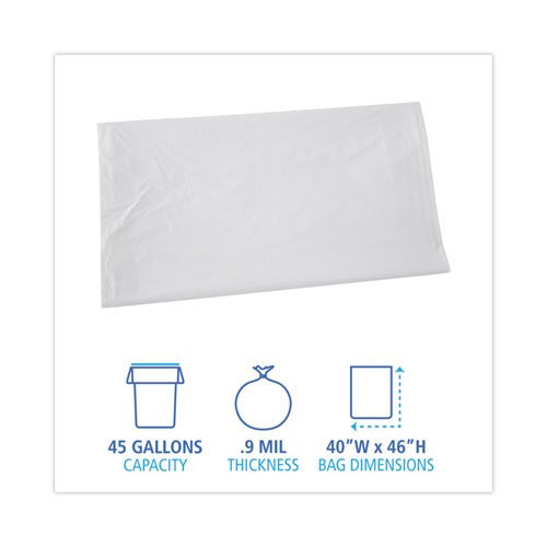 Boardwalk BWKW4046x 45 gallon trash bags white