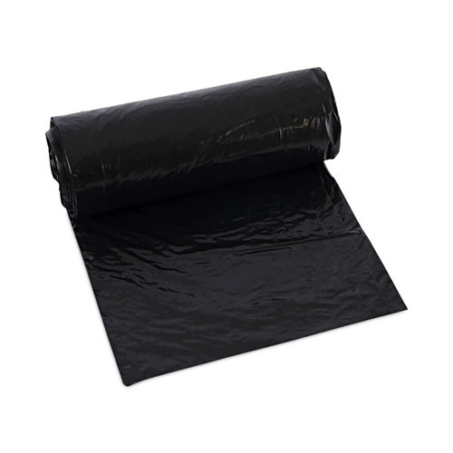 Low-Density Waste Can Liners, 16 gal, 1 mil, 24 x 32, Black, 15 Bags Roll, 10 Rolls/Carton