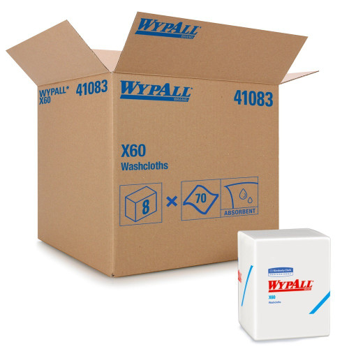 Wypall KCC41083 x60 washcloths 12.5x10 white