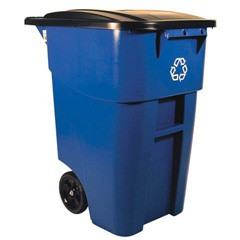 Rubbermaid 9w2773blu Brute 50 gallon recycling rollout blue