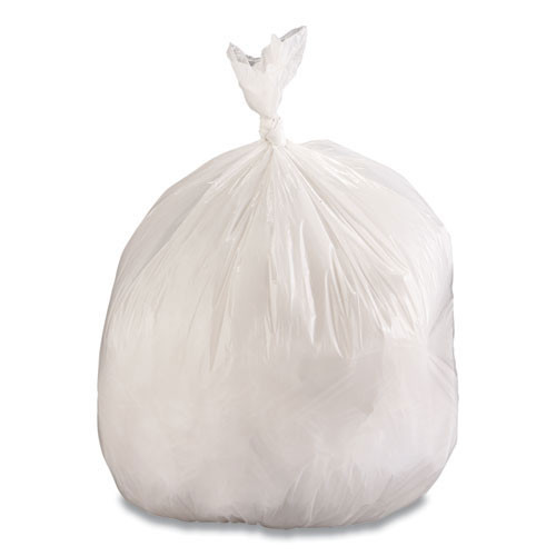 60 Gallon White Heavy Duty Trash Bags - 0.9 Mil - 100/CS