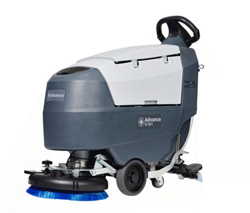 Nilfisk Advance 56385362 SC401 17BD Walk Behind Floor Scrubber with 105 Ah wet batteries onboard charger and prolene brush 