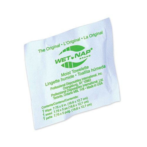 Nicpak  wet nap premoistened towelettes, 5 x 7 3 4, white, 100 pack, 10 packs carton