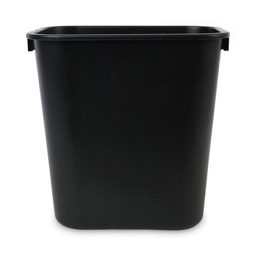 Boardwalk wastebasket rectangle 3 to 5 gallon plastic, black