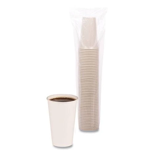 Boardwalk BWKWHT16HCUP Paper Hot Cups stack