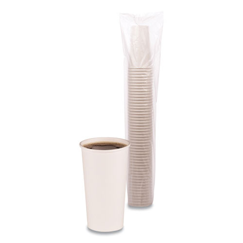 Boardwalk BWKWHT20HCUP Paper Hot Cups stack