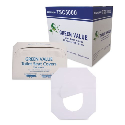 General Supply TEHGVTSC5000 Half Fold Toilet Seat Covers