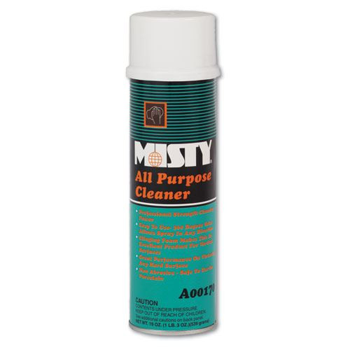 Misty general purpose foaming cleaner aerosol ammoniated