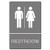 Restroom sign meets ada requirements 6x9 inch gray