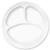 Impact plastic dinnerware 10.25 inch plate with three