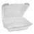 Foam Hinged Lid Containers, Dual Tab Lock, 3-Compartment, 9.13 x 9 x 3.25, White