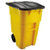 Rubbermaid 9w27yel trash can 50 gallon square Brute