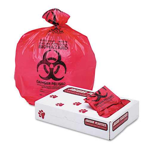 Red Biohazard Labeled Trash Bags
