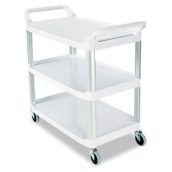 Rubbermaid 4091bla utility cart 3 shelf black plastic