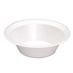 Pactiv Unlaminated Foam Dinnerware, Bowl, 12 oz, 6 Dia, White, 1,000/Carton