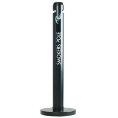 cigarette pole Commercial Rubbermaid smokers ashtray steel, black