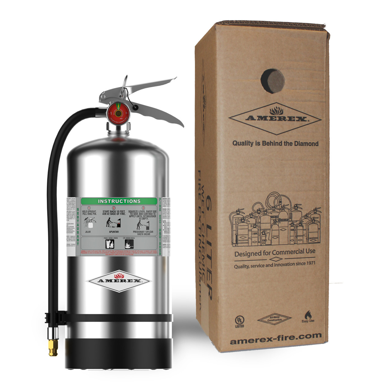 Amerex 6 Liter Class K Restaurant Kitchen Fire Extinguisher