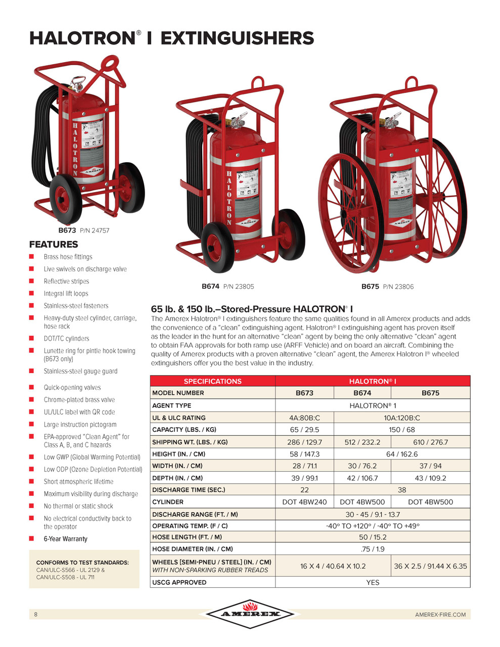 Amerex B385TS - 2.5 lb Halotron Fire Extinguisher