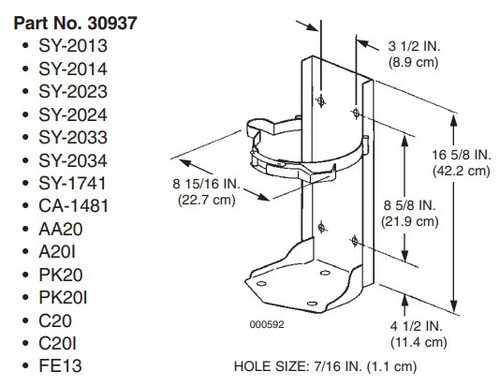 Ansul Sentry Fire Extinguisher Bracket 30937