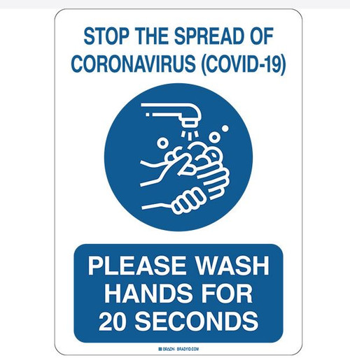 Brady® 170182BY "Prevent The Spread of (COVID-19)" Sign