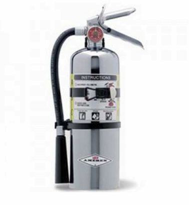 Amerex 5 lb. Chrome ABC Fire Extinguisher with Wall Bracket